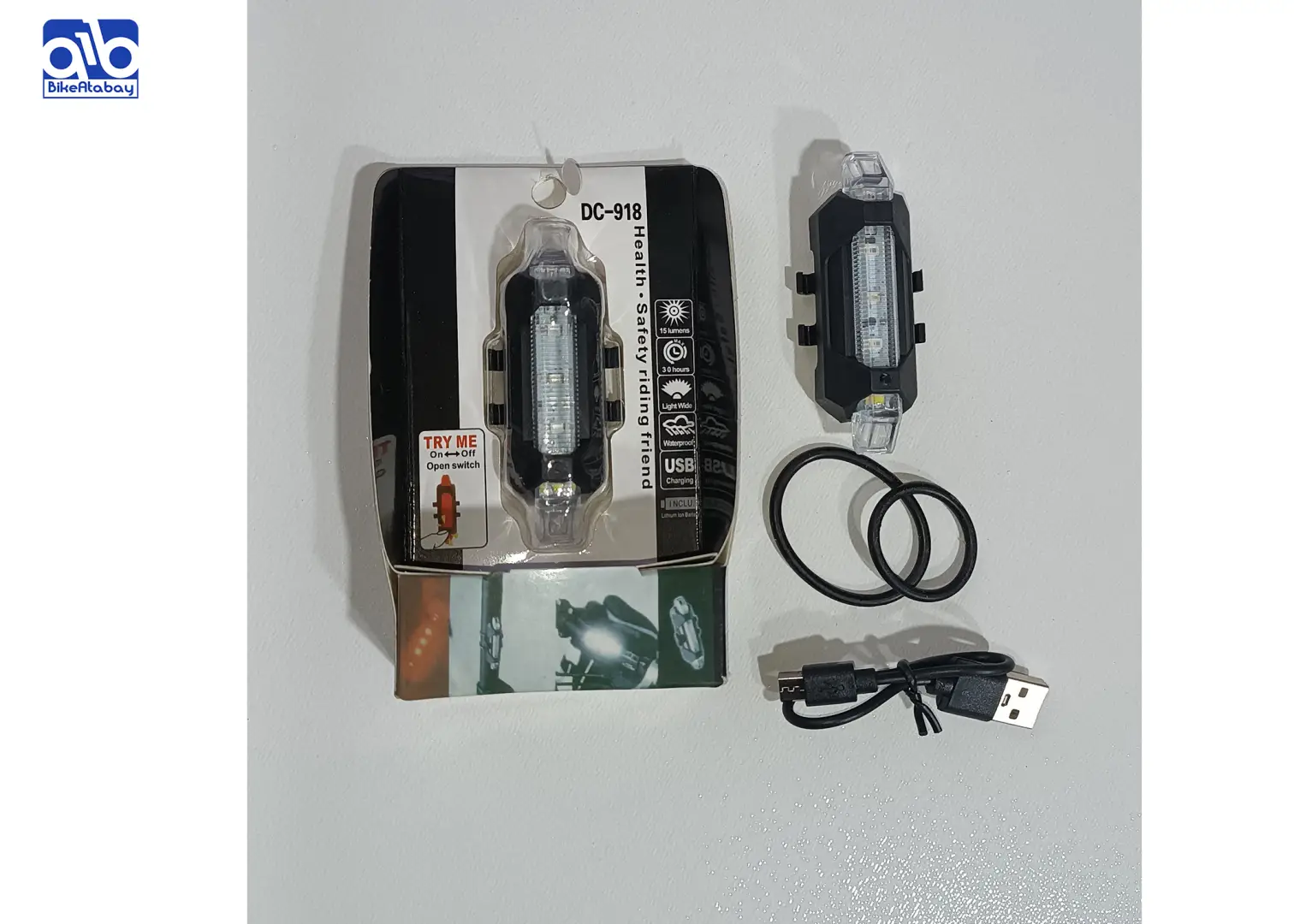 چراغ عقب شارژی دوچرخه مدل 918  نور پلیسی  - thumbnail 2