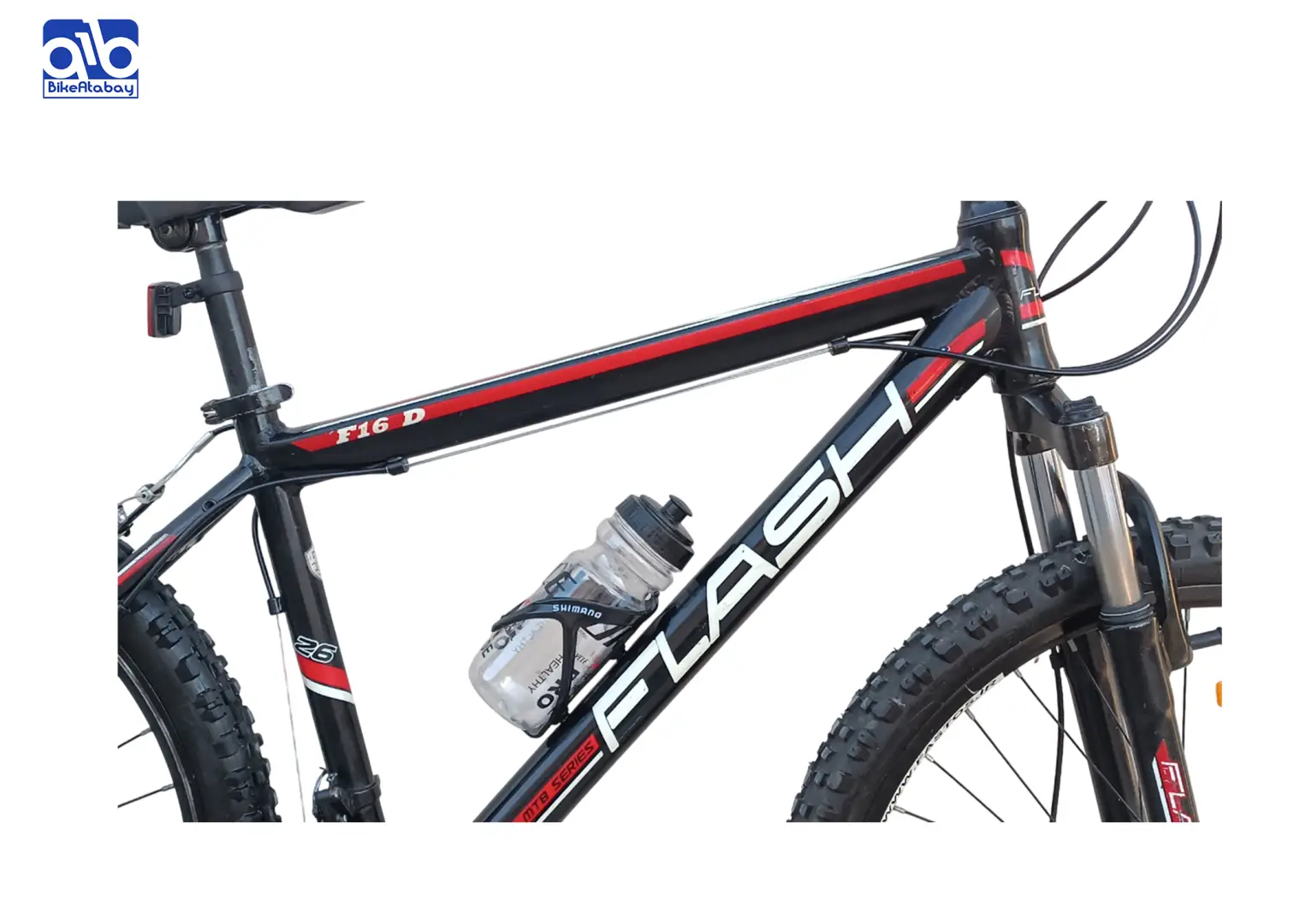 دوچرخه فلش سایز 26 بزرگسال (بایسیکل) بدنه آلومینیوم 21 دنده ترمز دیسکی جلو مشکی - thumbnail 3