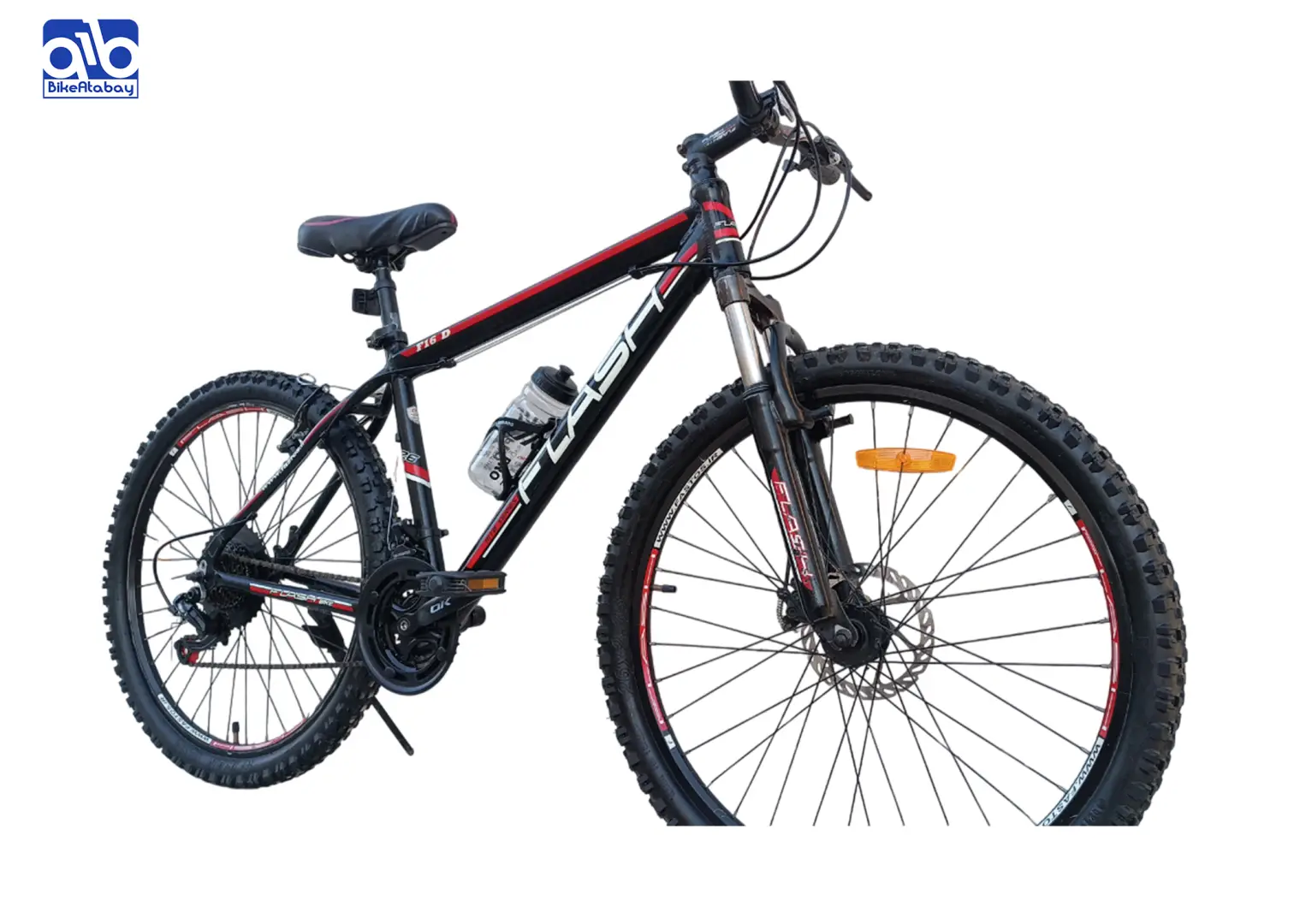 دوچرخه فلش سایز 26 بزرگسال (بایسیکل) بدنه آلومینیوم 21 دنده ترمز دیسکی جلو مشکی - تصویر 2