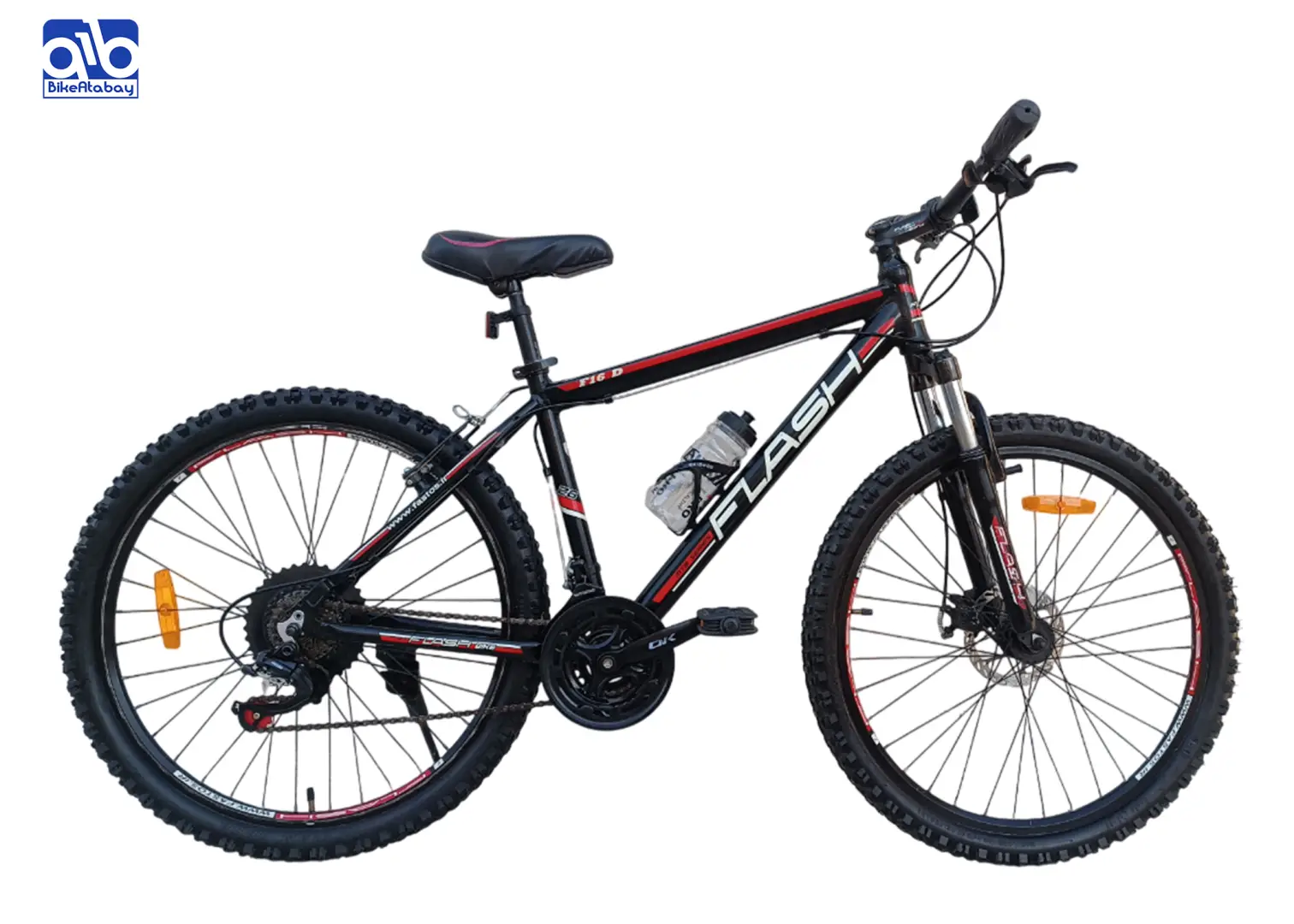 دوچرخه فلش سایز 26 بزرگسال (بایسیکل) بدنه آلومینیوم 21 دنده ترمز دیسکی جلو مشکی - تصویر 1